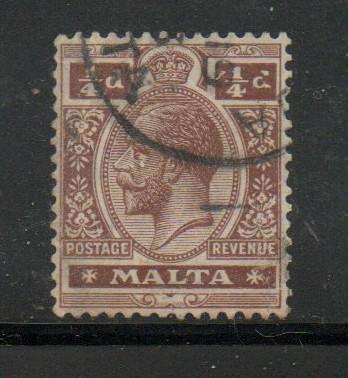 Malta, 1922, 1/4d, brown, used