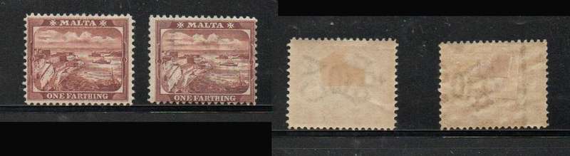 Malta, 1901, 1/4d, both shades, MH *