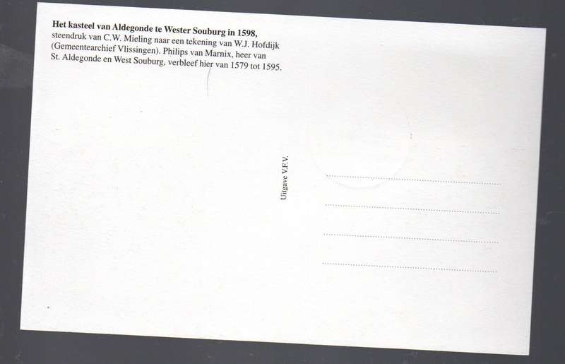Netherlands, bicentenary of National Library, 1798 - 1998, 80c, c.t.o. on PPC of Aldegonde castle