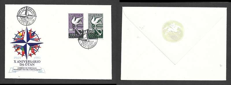 Portugal, 1960, 10th Anniversary of NATO, FDC, LISBOA 2 MAR 60 cds