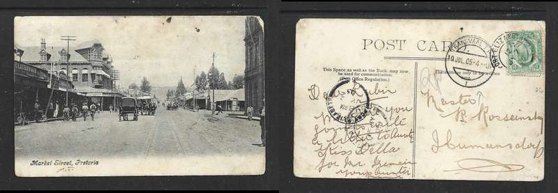 South Africa, Main Street Pretoria, 1905, PORT ELIZABETH , TRANSVAAL TPO, HUMANSDORP > Johannesburg