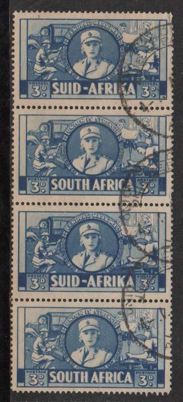 South  Africa 1941, large wars, 3d,  auxillaries, vertical 2 pairs, used