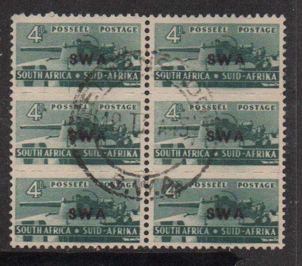 South West Africa 1943-4, small wars, 4d of S.Africa opt S.W.A., 2 units used