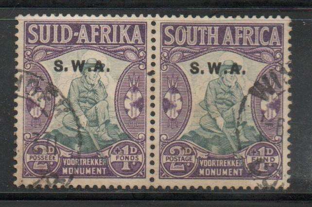 South West Africa 1935 Voortrekker Memorial Fund 2d+1d of S.Africa opt S.W.A used