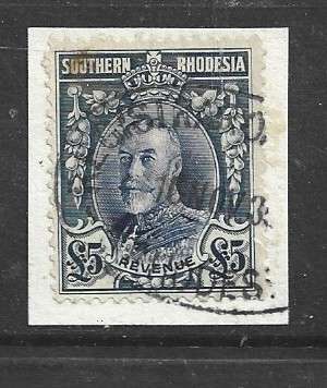Southern Rhodesia, GVR, 1931, £5 Revenue, used