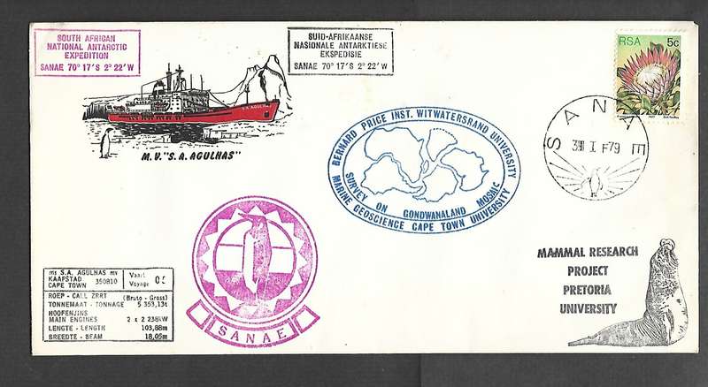 S. Africa, Antarctic Exped. SS Agulhas SANAE  31 I 79, Pretoia mammals, UCT-Wits marine Geoscience