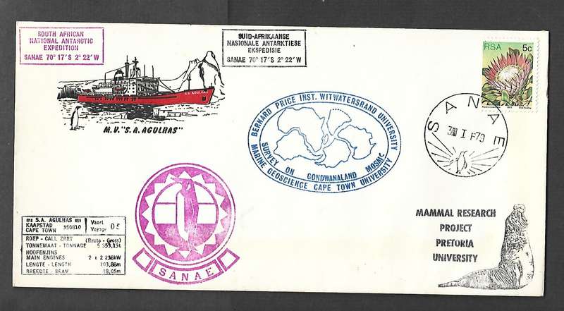 S. Africa, Antarctic Exped. SS Agulhas SANAE  31 I 79, Pretoria mammals, UCT-Wits marine Geoscience