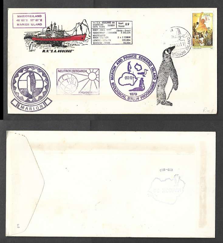 S. A. SS Agulhas Potch Neutron Research Marion&Prince Edward Is  bio study, MARION ISLAND 11 X 79