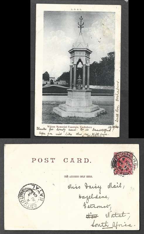 Scotland Wilson Memorial Fountain used 1d, FOCHABERS-143- MY 12 04cds > ESTCOURT NATAL