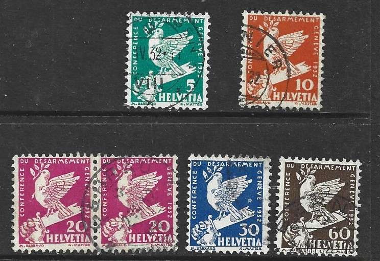 Switzerland,1932, Disarmament Conference,5c, 10c, 20c, 30c, 60c used