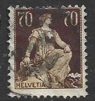 Switzerland,1908, 70c used