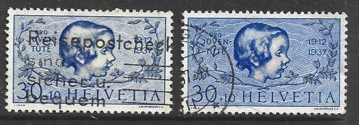Switzerland, 1937 Pro Juventute, 30c + shade variation, used