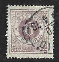 Sweden 6 ore, perf 14, used 1876
