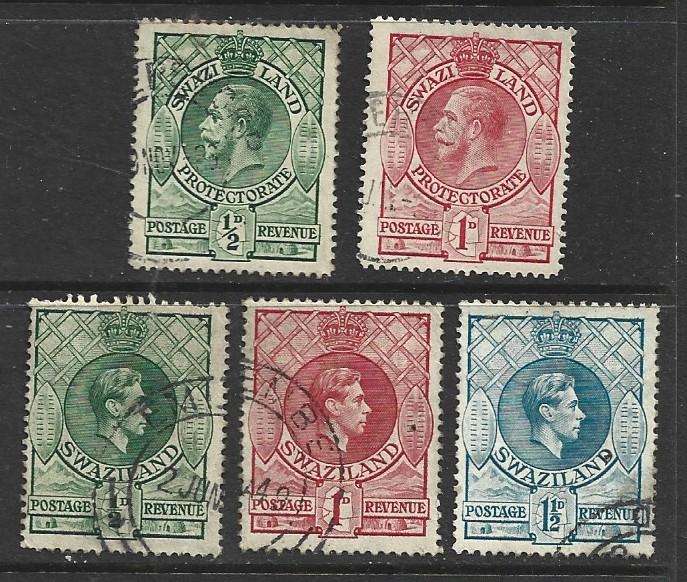 Swaziland GVR, GVIR 5 low values used.