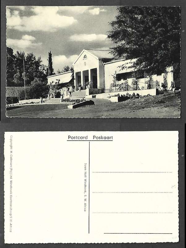 South West Africa, Town Hall Windhoek, post card, unused
