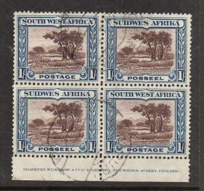 South West Africa 1931,   1/ imprint block of 4, used