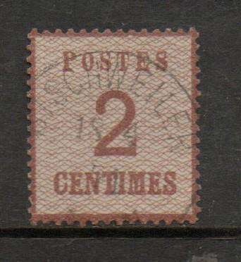 Germany Alsace and Lorraine, 1870, 2 Centimes, TYPE II, c.d.s. used