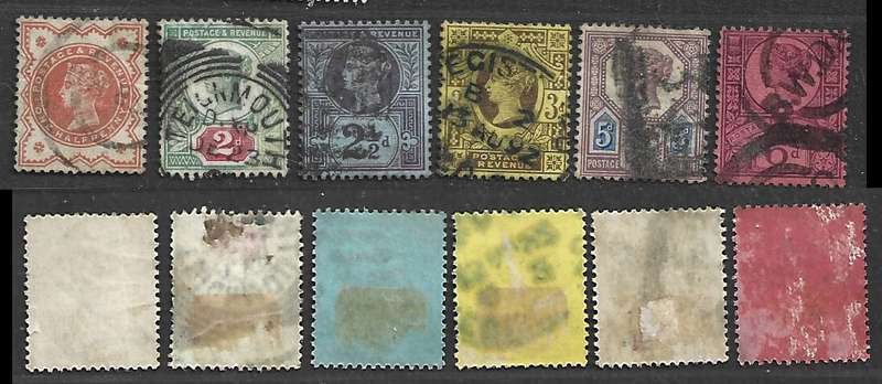 Great Britain, VRI, 1887, Jubilee 6 values, used