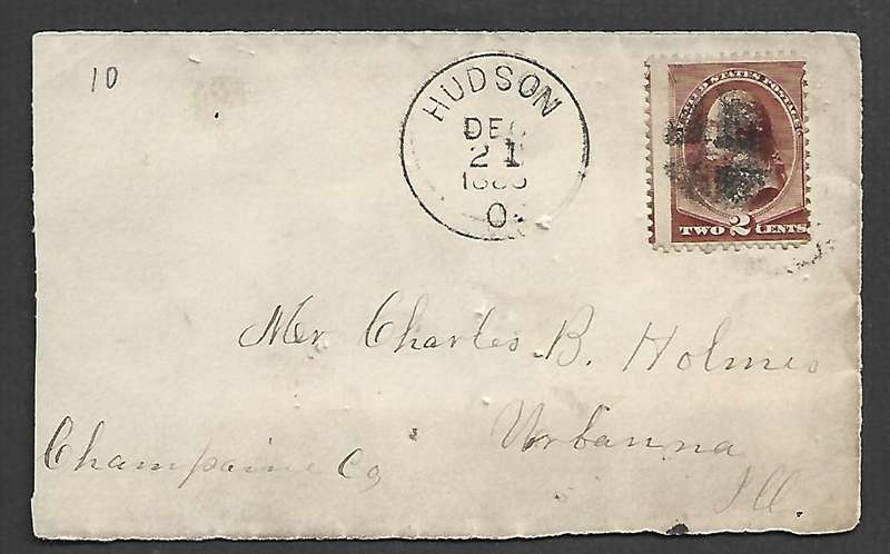 USA, cover front / fragment, 2c brown, HUDSON DE 21 188(8)?.
