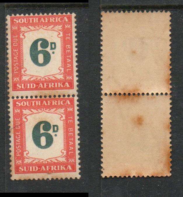South Africa  1958, 6D postage due, (SUIDAFRIKA) MNH ** heavily toned, spotted
