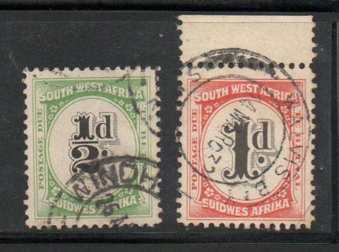 South West Africa 1931, 1/2d, 1d, postage due, used