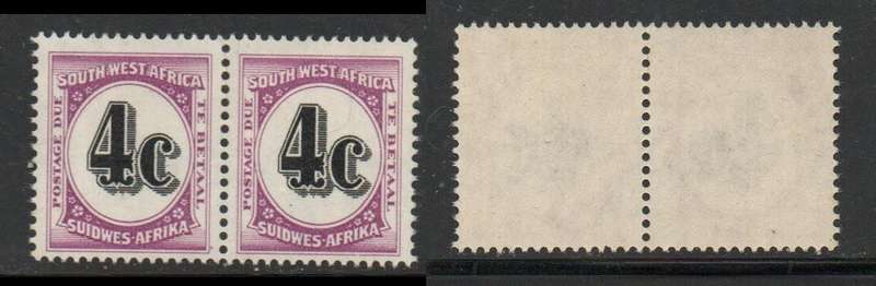 South West Africa 1961,4 cents postage due, pair MNH **