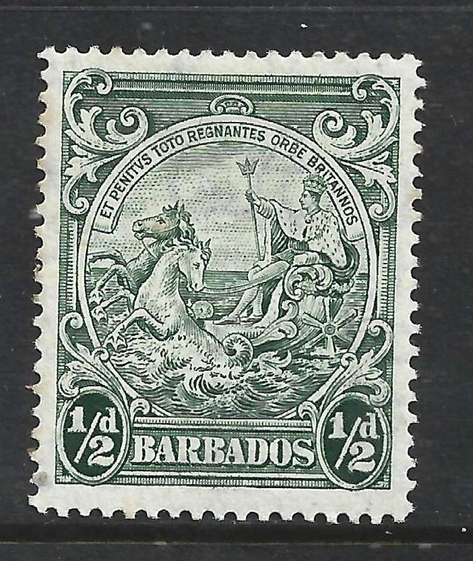 Barbados , GVIR, 1942,  1/2d , p 14, MH*