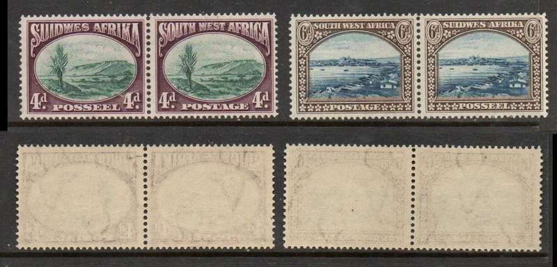 South West Africa. 1951,4d, 6d, pairs MNH **