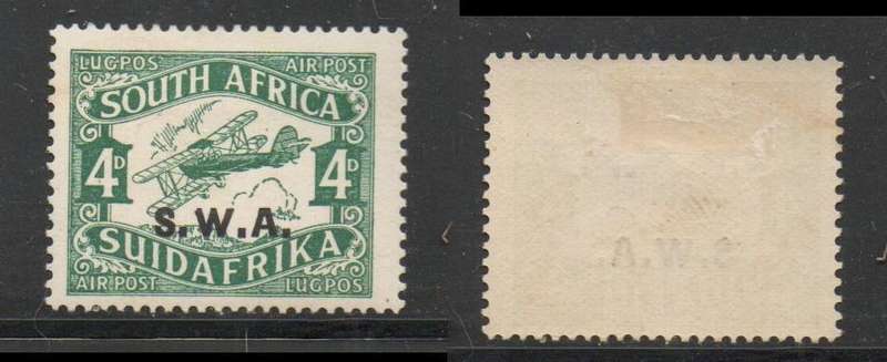 South West Africa. 1930, 4d airmail of S.Africa opt  S.W.A. MH *