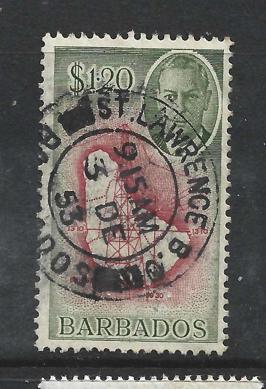 Barbados , GVIR, 1950, 1$20, very good used