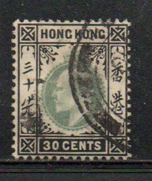 Hong Kong, EVIIR, 1903, 30CENTS, c.d.s. used