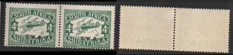 South West Africa. 1930, pair, 4d airmail of S.Africa opt  S.W.A. MH *