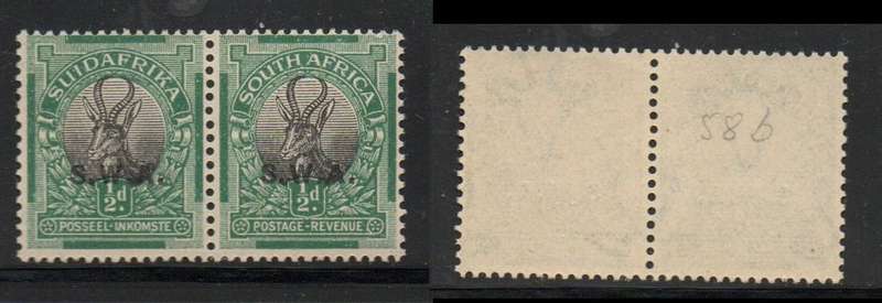 South West Africa. 1928, 1/2d of S.Africa (London ptg) opt  S. W. A, above value MH*
