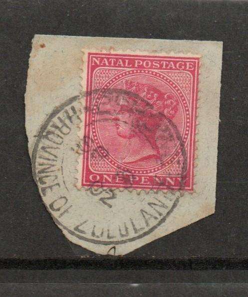South Africa, Natal 1d ESHOWE PROVINCE OF ZULULAND SP 19 02 c.d.s. on fragment