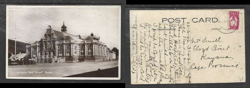 Graaff - Reinet, Victoria Hall, used 1d  GLENHARRY 24 AP 44 > Knysna