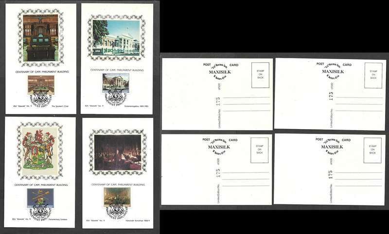 South Africa, Centenary of Parliament Silk Maximum Cards, No 175 / 500, cancel PARLIAMENT 1985.05.15