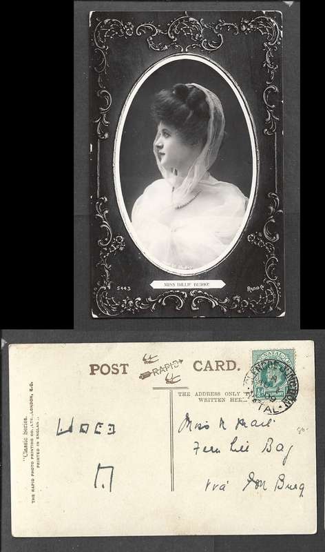 Miss Billie Burke, used 1/2d, GLENCOE JUNCTION AU 1 09cds > ?Fern Hill (m/s) ?