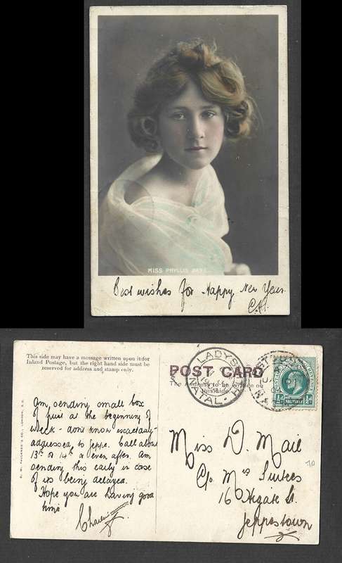 Miss Phyllis Dare, used 1/2d, ESTCOURT NATAL JA 10 04 cds > Jeppestown, LADYSMITH NATAL transit