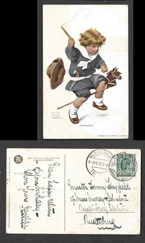 Strenuous, used 1/2d, JEPPESTOWN JOHANNESBURG 6 APR 10 cds > RUSTENBURG TRANSVAAL