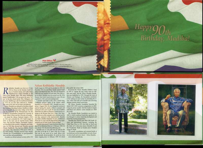 South Africa, 2008, Happy 90th Birthday Madiba, SAPO booklet & 2 minature sheets MNH**
