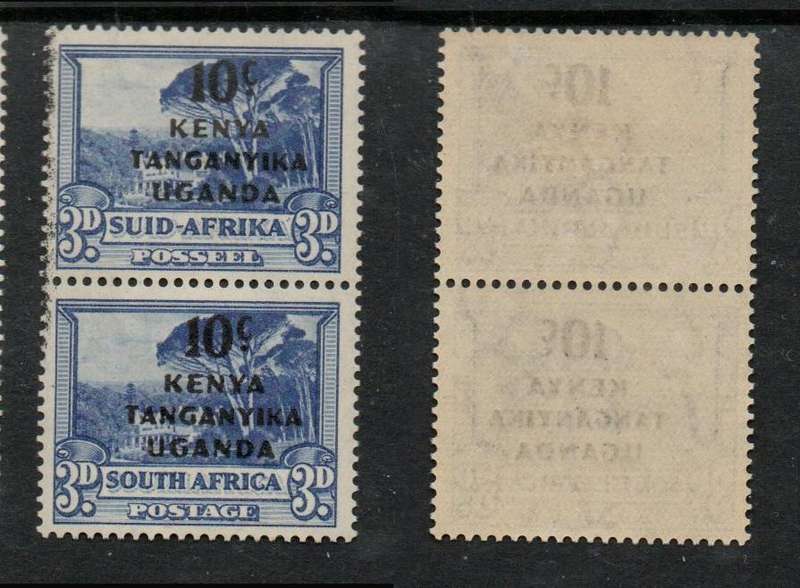 Kenya Uganda Tanganyika, 1941, 10c overprint on 3d of S. Africa, MH*, vertical pair
