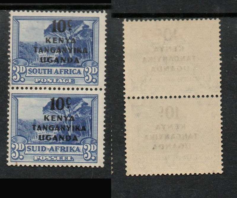 Kenya Uganda Tanganyika, 1941, 10c overprint on 3d of S. Africa, MH*, vertical pair