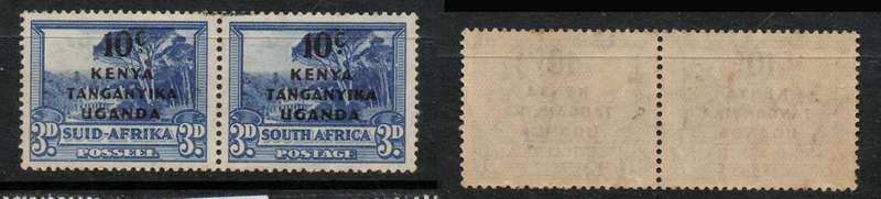 Kenya Uganda Tanganyika, 1941, 10c overprint on 3d of S. Africa, MH*, horizontal pair