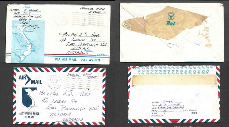 Australian Force Vietnam AUST. FORCE 24 JUN 1971, AUST FORCE 17 ?? 1971c.d.s > Victoria Australia