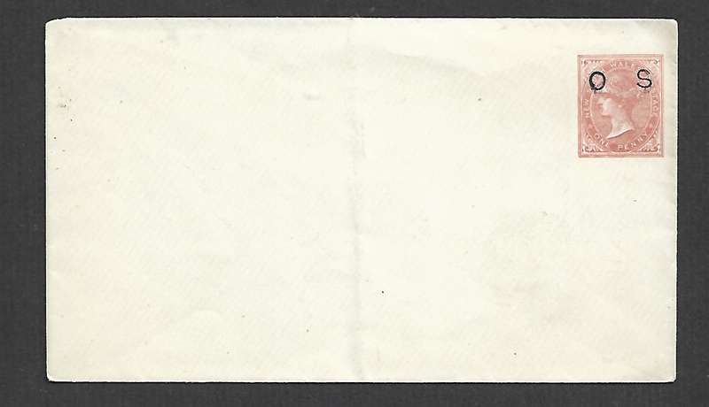 Australia New South Wales 1883, 1d stationery envelope, opt 'O  S', unused