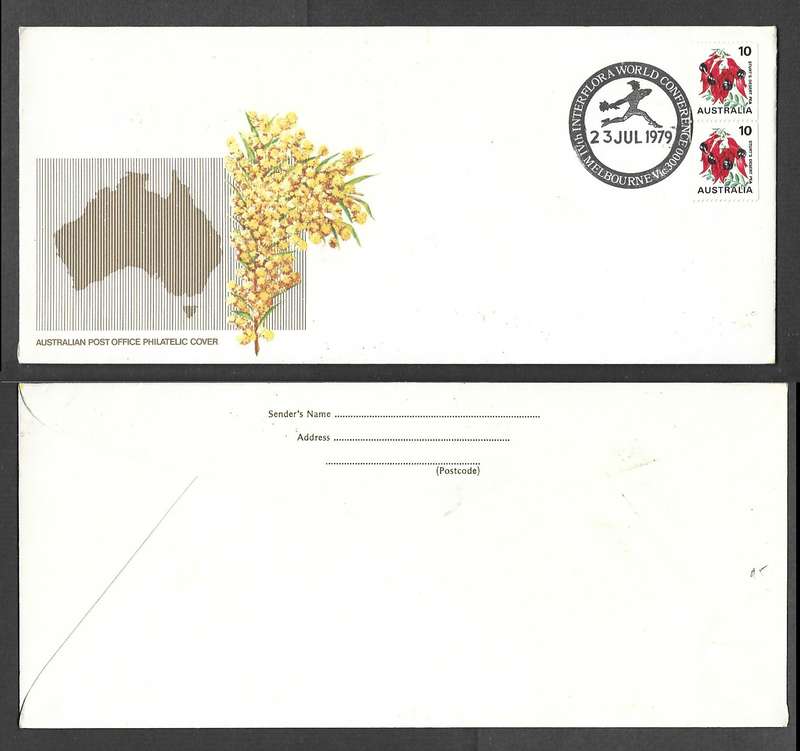 Australia 1979 IVth INTERFLORA WORLD CONFERENCE 23 JUL 1979 special cancel on very long cover