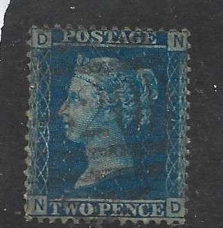 Great Britain  VRI   1869, 2d blue, plate 9, used