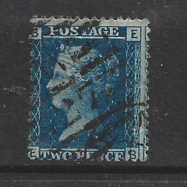 Great Britain  VRI   1858 - 79, 2d blue, plate 9 used