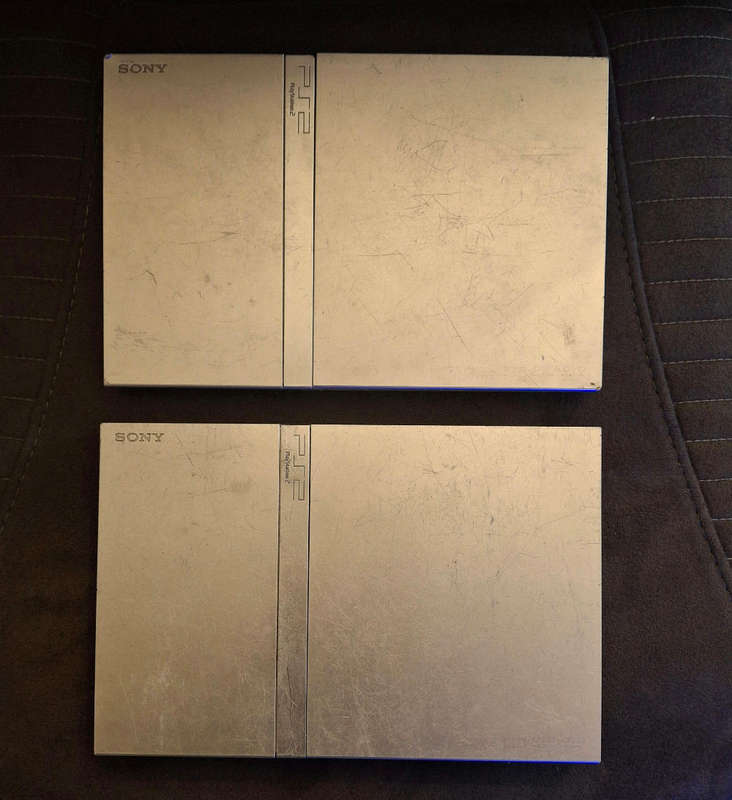 2 x PlayStation 2 Silver Consoles