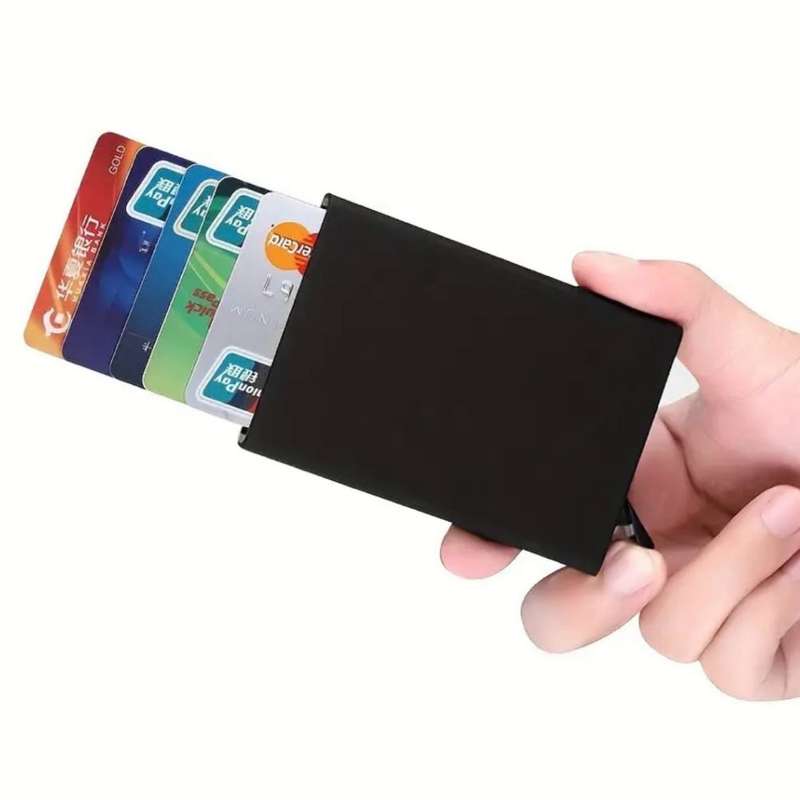 Slim Aluminum RFID-Blocking Wallet - Stylish Metal Credit Card Holder for Men & Women, Anti-theft